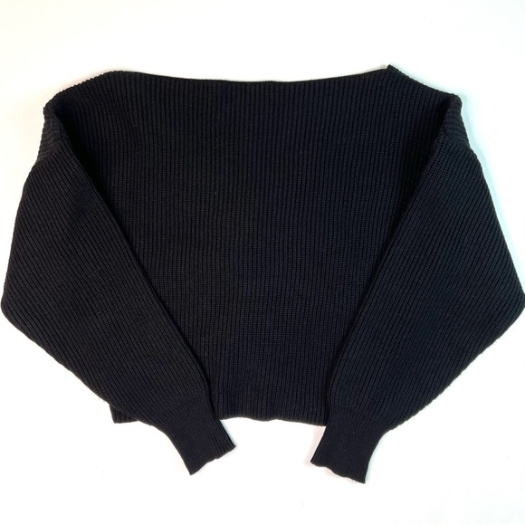 Deluc Cross Front Sweater Black Size Small - Picture 5 of 8